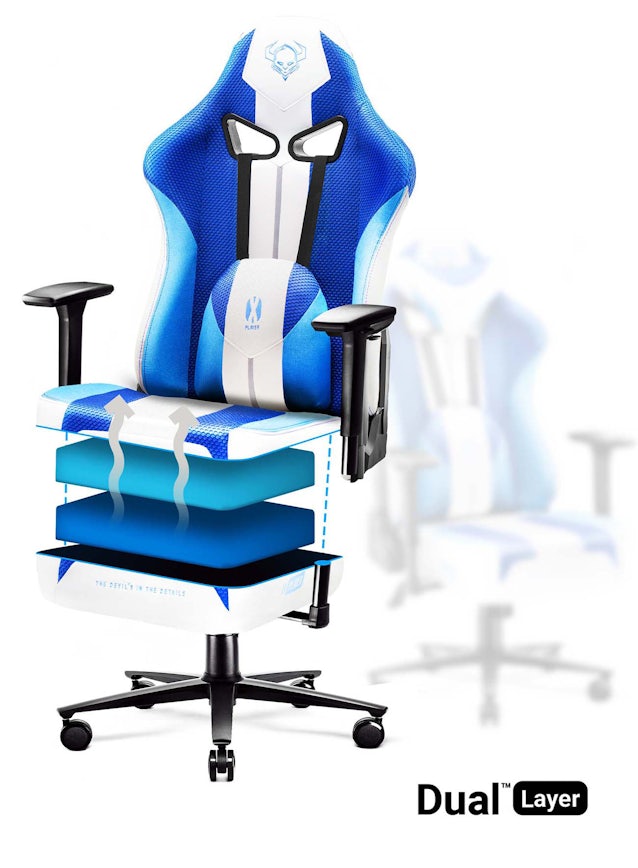 Látková herní židle X-Player 2.0.Normal size: frost white / bílá Diablochairs