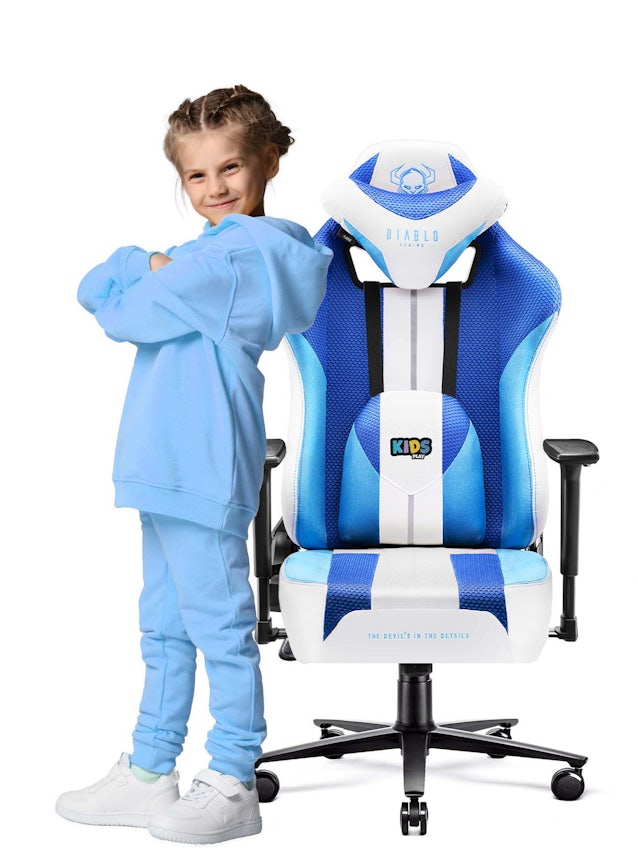 Dětská látková herní židle Diablo X-Player 2.0 Kids Size: Frost White/ bílá Diablochairs