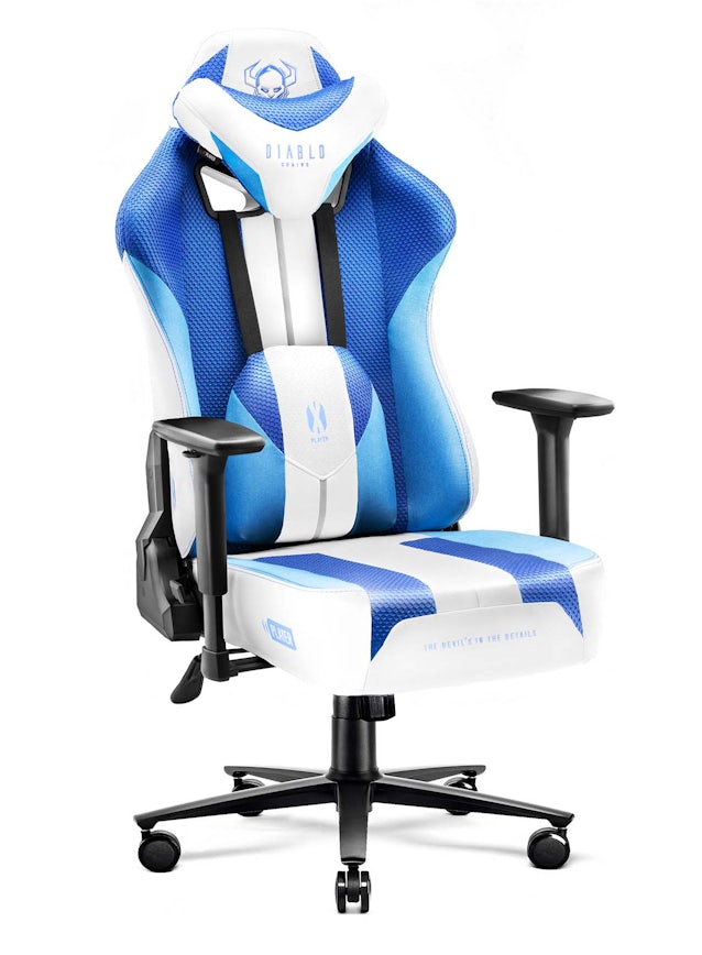 Ігрове комп'ютерне крісло з тканини Diablo X-Player 2.0 King Size: Frost White