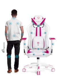 Ігрове коп'ютерне крісло Diablo X-Ray King Size: біло-рожеве