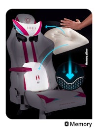 Ігрове комп'ютерне крісло Diablo X-Ray Normal Size; біло-рожеве