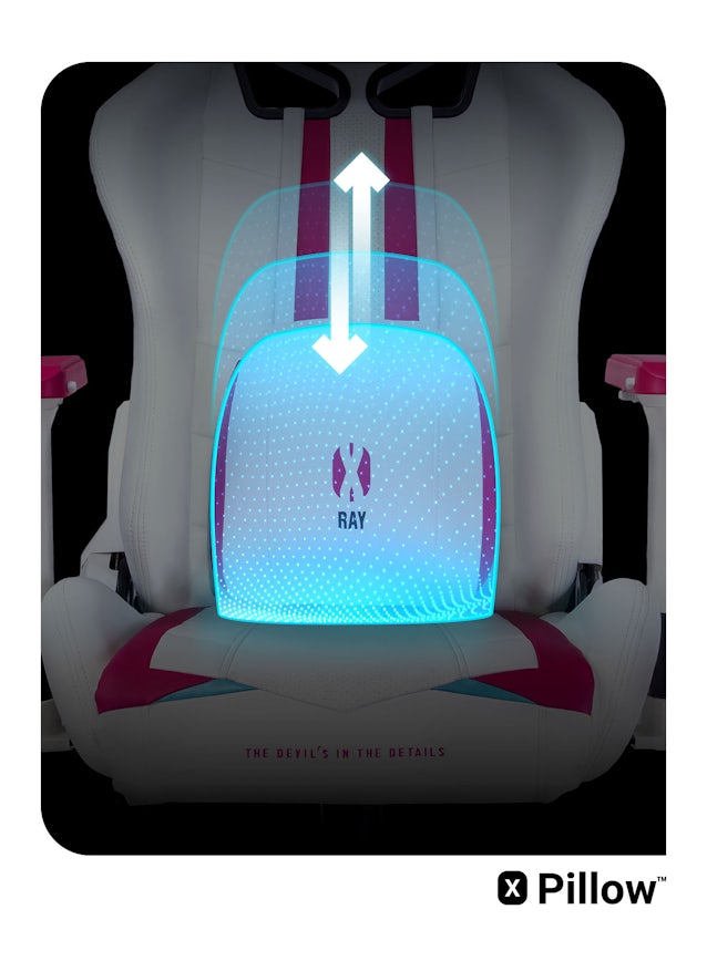 Herní židle Diablo X-Ray Normal Size:  Bílo-růžová Diablochairs
