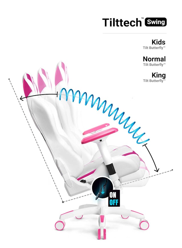 Detské otočné herné kreslo Diablo X-Ray Kids Size: Bielo-ružové Diablochairs
