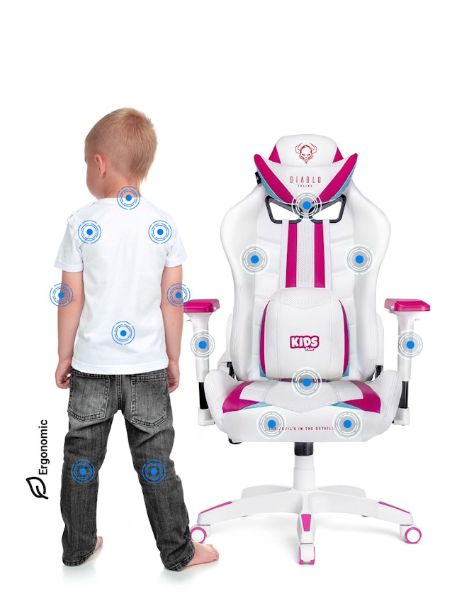Kid's Chair Diablo X-Ray Kids Size: White Pink 