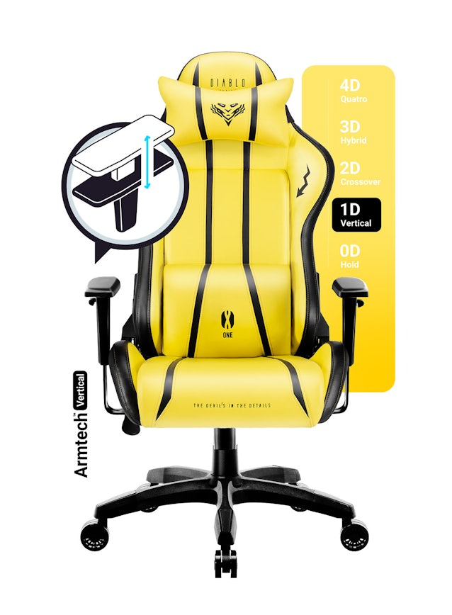 Ігрове комп'ютерне крісло Diablo X-One 2.0 King Size: Electric Yellow