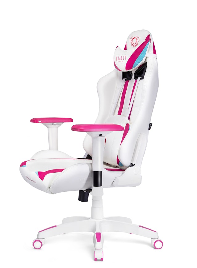 Ігрове комп'ютерне крісло Diablo X-Ray Normal Size; біло-рожеве
