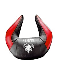 Poduszka zagłówek Diablo Chairs X-Horn ze spersonalizowanym haftem czarno-czerwona