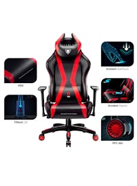 Fotel do biurka dla dziecka Diablo X-Horn 2.0 Kids Size czarno-czerwony