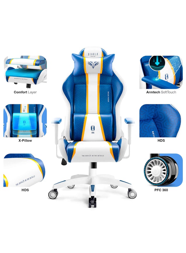 Chaise pour Enfants Diablo X-One 2.0 Taille Kids: Aqua Bleu