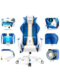 Chaise de gaming Diablo X-One 2.0 Taille King: Aqua Blue