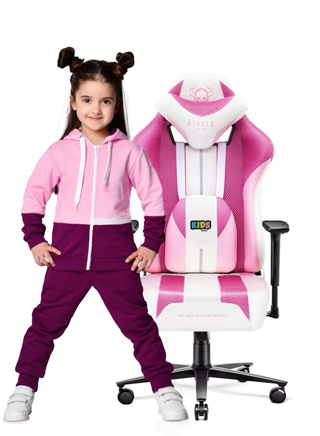 Krzesło do biurka dla dziecka Diablo X-Player 2.0 Marshmallow Pink Kids Size